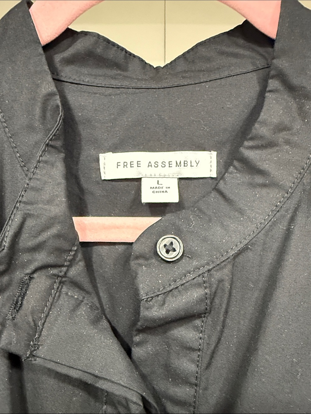 Free Assembly Black Cotton Utility Midi Dress - Picture 2 of 9